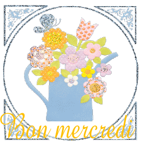 Gif animé Bon mercredi arrosoir fleurs